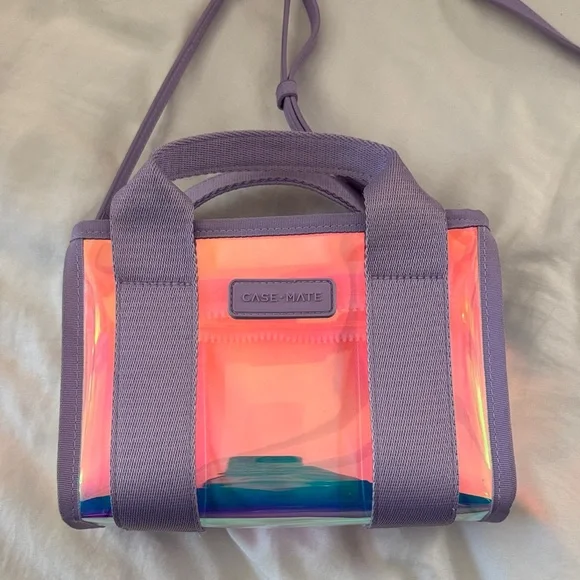 Case-Mate Stadium Clear Crossbody Bag - Pink and Purple - Picture 1 of 3